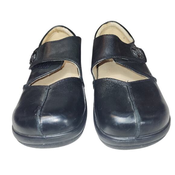Vintage Y2K Alegria Black Leather Chunky Mary Jane Casual Shoes Slip Resist 38 - Picture 2 of 9